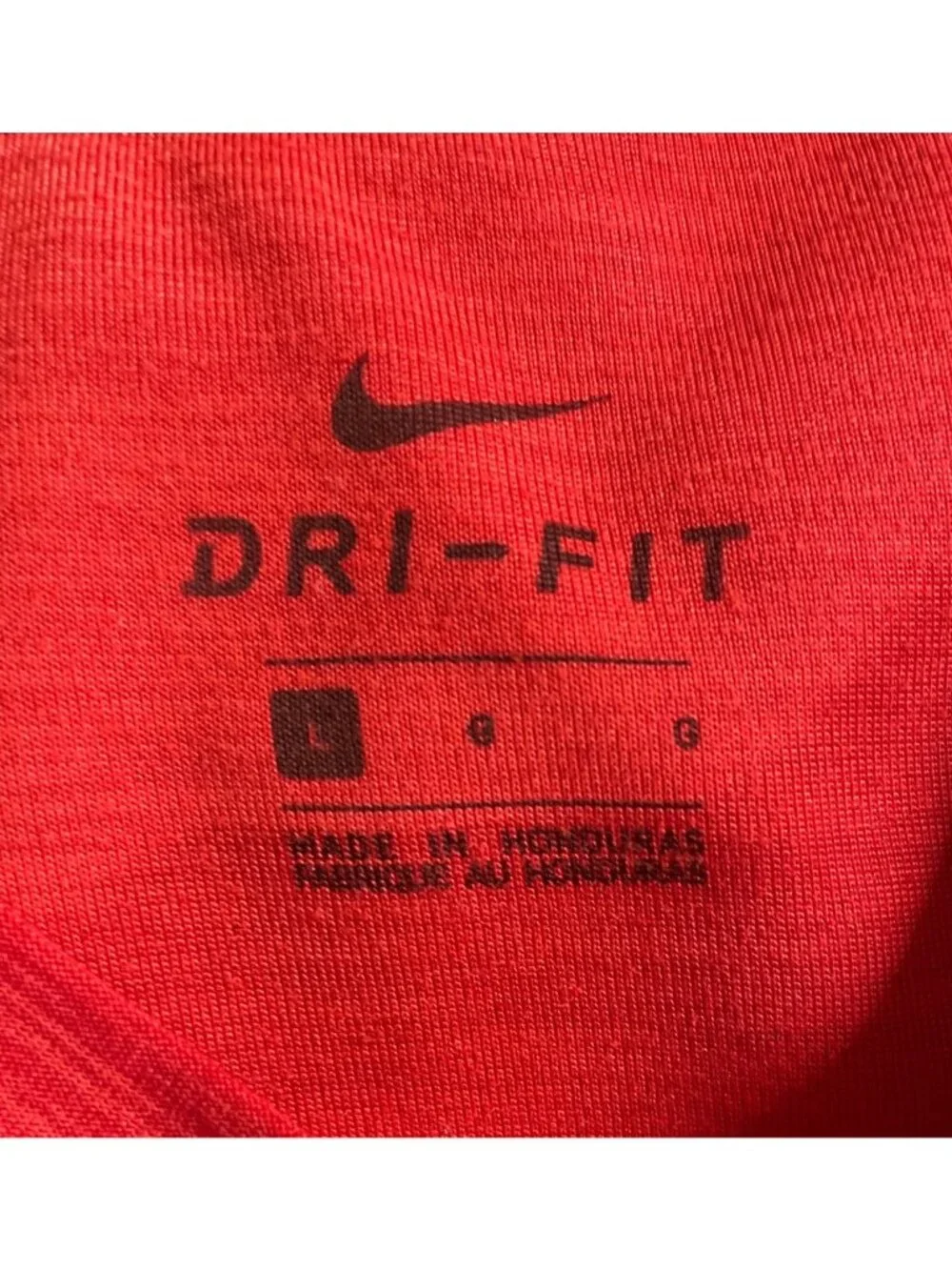 Nike Dri-Fit Red Heathered Short Sleeve T-Shirt Mens Size Large